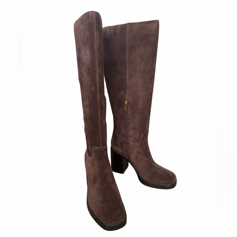 Elegant Suede Brown Knee-High Boots
